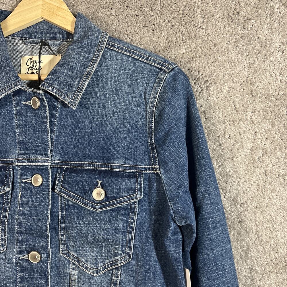 Cosmic Blue Love By Stitch Fix Denim Jean Jacket Womens XS Trucker Long Sleeve - Picture 5 of 13
